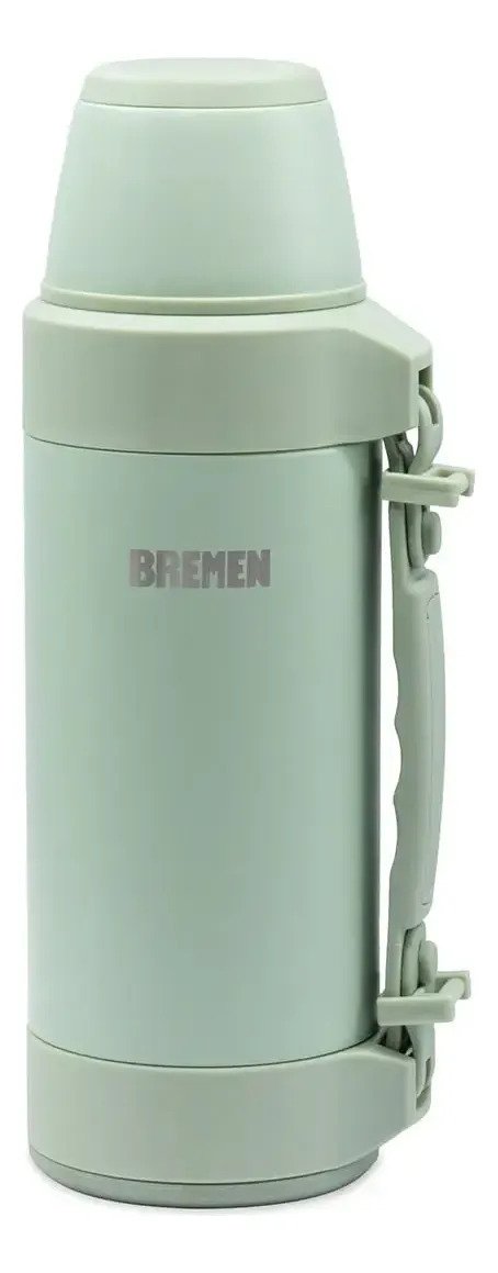 Termo Bremen De Acero Inoxidable 1.2 Litros Tapón Cebador Verde Claro