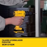 Taladro Atornillador Inalambrico Percutor Stanley 12v Litio Amarillo 50 - Imagen 4