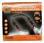 Linterna Doble De Cuello Recargable Usb 120 Lumens Desmotabl Led Negro - Imagen 4