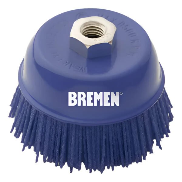 Cepillo Copa De Nylon 100mm Para Amoladora Bremen 7069 Rojo