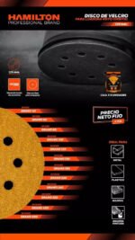 Combo 12 Lijas X 5uni P/ Lijadora Rotoorbital Hamilton 125mm 0 - Imagen 2