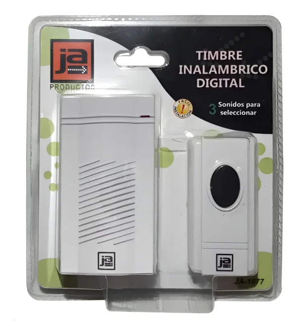 Timbre Inalámbrico Ja 3 Sonidos 80 Mts De Alcance Ja-1677 Blanco