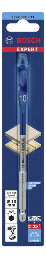 Mecha Broca Plana Paleta Para Madera Bosch 10x152mm Selfcut - Imagen 6