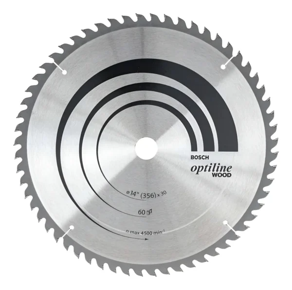 Hoja Disco Sierra Circular Bosch 14 PuLG 60d Para Madera 931 Plateado
