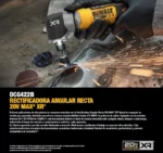 Amoladora Recta Angular 1/4 Dewalt Dcg422b 20v Brushless Amarillo 50 - Imagen 3
