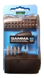 Juego De Puntas Gamma 40 Piezas G19525ac Estuche Con Nivel