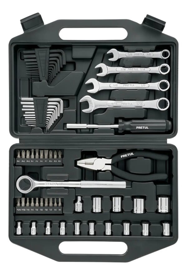 Juego Herramientas 66 Pz Pretul Tubos Llaves Mecánico 22985 Negro