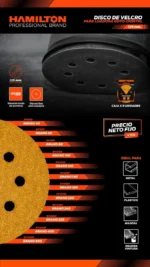 Set De 5 Lijas Para Lijadora Rotoorbital Hamilton 125mm G400 400 - Imagen 2