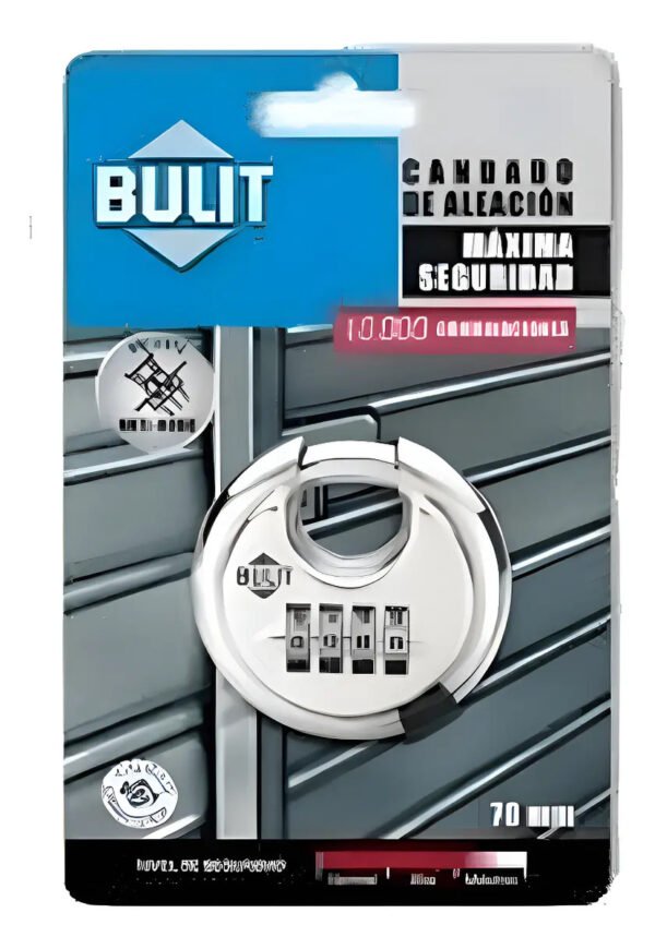 Candado De Combinación Máxima Seguridad Bulit Cdb C4 Pp Gris