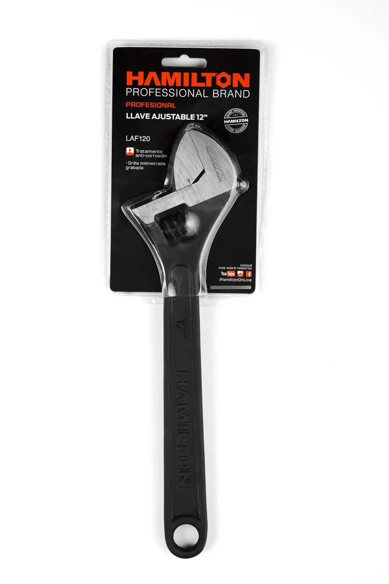 Llave Francesa Ajustable 300 Mm 12 Pulgadas Hamilton Laf120 Llave Francesa Ajustable 300 Mm 12 Pulgadas Hamilton Laf120 - Imagen 1