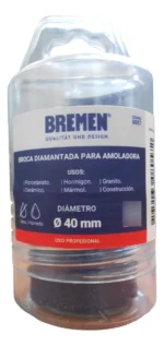 Broca Copa Diamantada Bremen 40mm Para Amoladora 8057 - Imagen 4