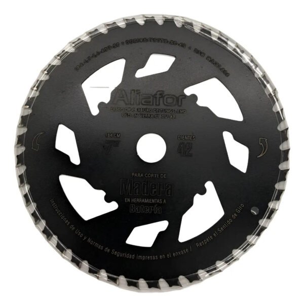 Disco Sierra Circular A Bateria Madera 42 D 180mm Aliafor Negro