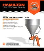 Pistola Pintar Soplete Por Gravedad Hamilton P/ Latex Pg250 - Imagen 4