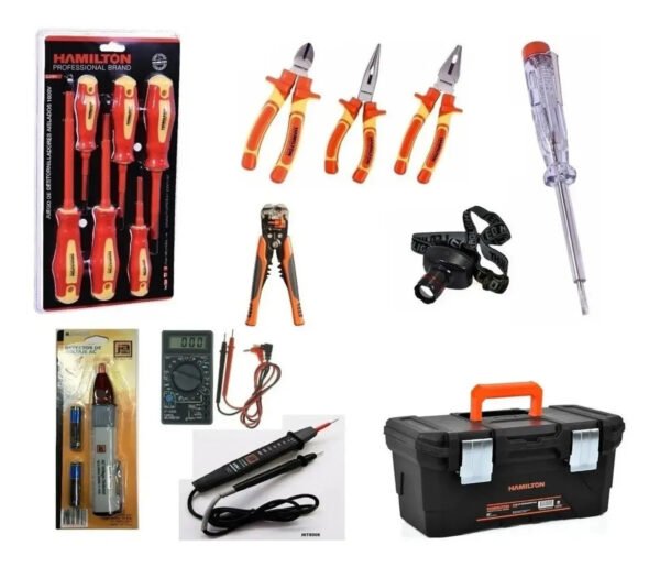 Caja Electricista 1000v Herramienta Profesional Combo 16pcs Negro Y Naranja