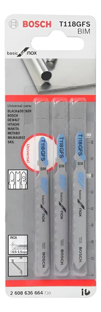 Hoja De Calar P/inox Bas Corte Recto T118gfs X3pz Bosch