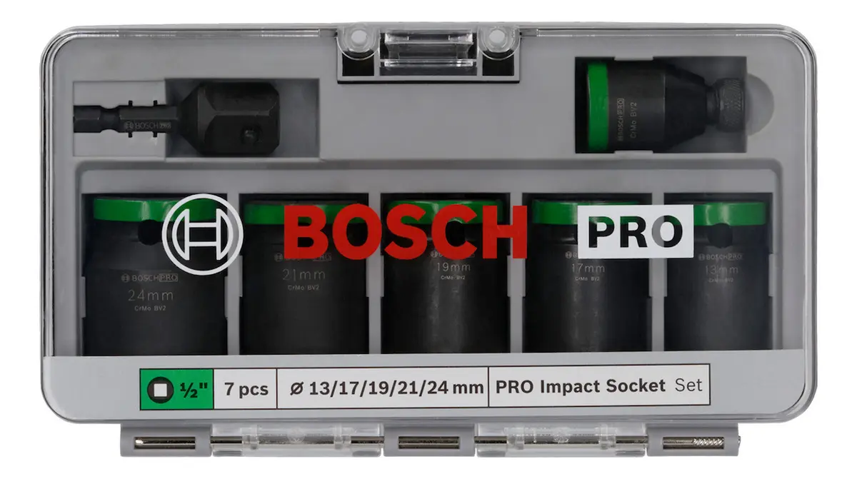 Set De Vasos Bosch 2608003032 Pro Impact Estándar 1/2'' 7pzs Set De Vasos Bosch 2608003032 Pro Impact Estándar 1/2'' 7pzs - Imagen 1