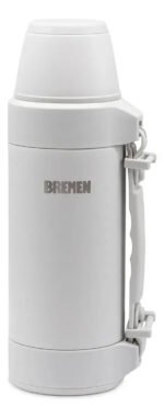 Termo Bremen De Acero Inoxidable 1.2 Lts Tapón Cebador Gris Blanco