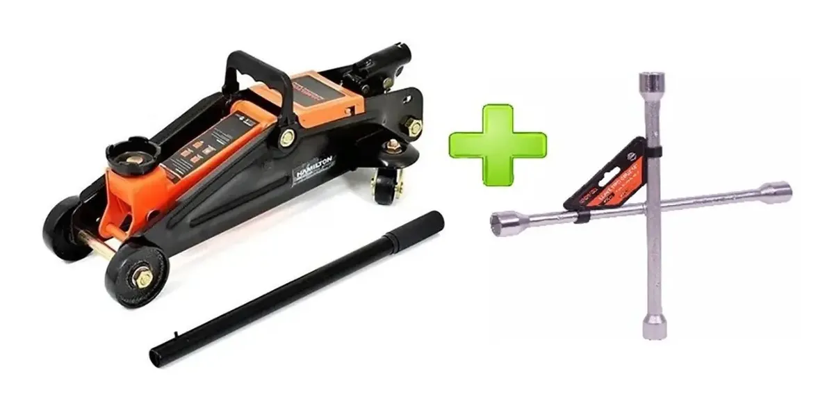 Crique Carrito 2 Ton Gato Hidráulico + Llave Cruz Hamilton Crique Carrito 2 Ton Gato Hidráulico + Llave Cruz Hamilton - Imagen 1