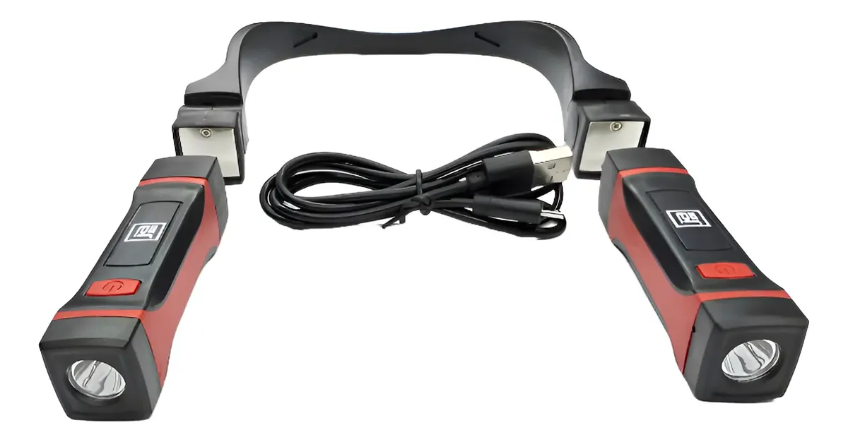 Linterna Doble De Cuello Recargable Usb 120 Lumens Desmotabl Led Negro Linterna Doble De Cuello Recargable Usb 120 Lumens Desmotabl Led Negro - Imagen 1