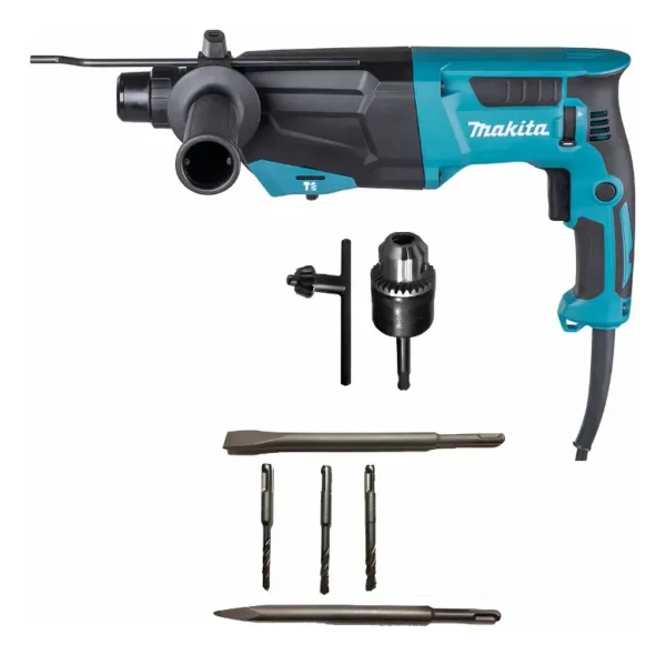 Rotopercutor Rotomartillo Makita Hr2670 800w 3,0 J + Mechas Turquesa