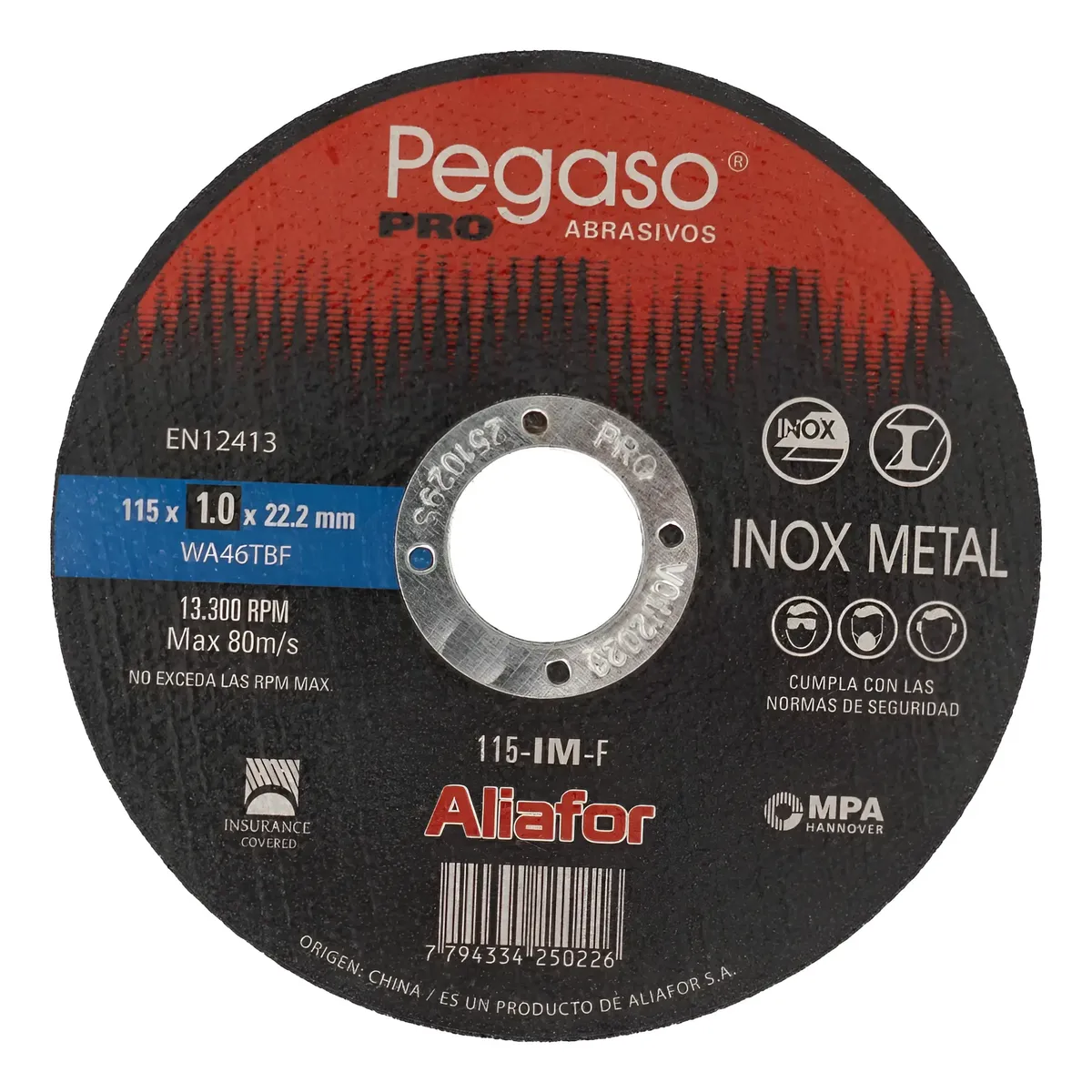 Disco De Corte Pegaso Pro 115mm X 1 Mm Mp-115-im-f Premium Rojo Disco De Corte Pegaso Pro 115mm X 1 Mm Mp-115-im-f Premium Rojo - Imagen 1