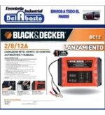 Cargador Bateria C/automatico Black Decker 12v - 2/8/12 Amp Pinzas - Imagen 3