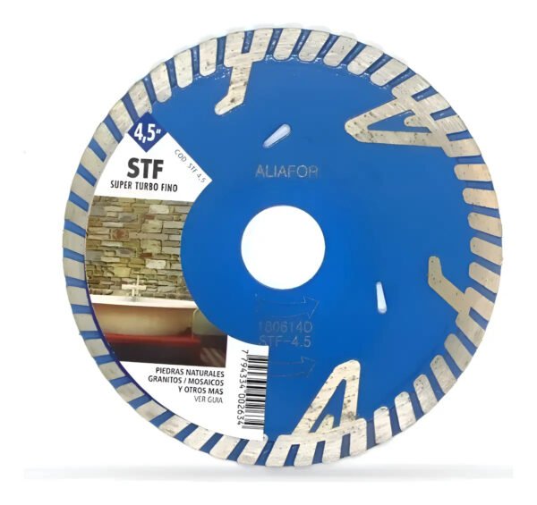 Disco Diamantado 4,5puLG. Aliafor Stf Super Turbo Fino 115mm Azul Marino