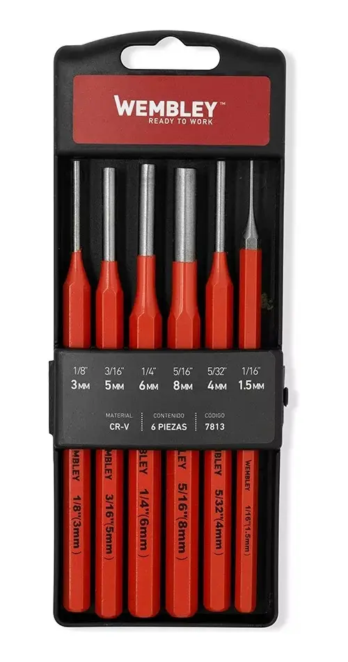 Juego Set Punzones Cilíndricos Saca Espiga Wembley 6pz 7813