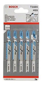 Hojas De Sierra Caladora X 5 Unid. Bosch T118a Para Metal