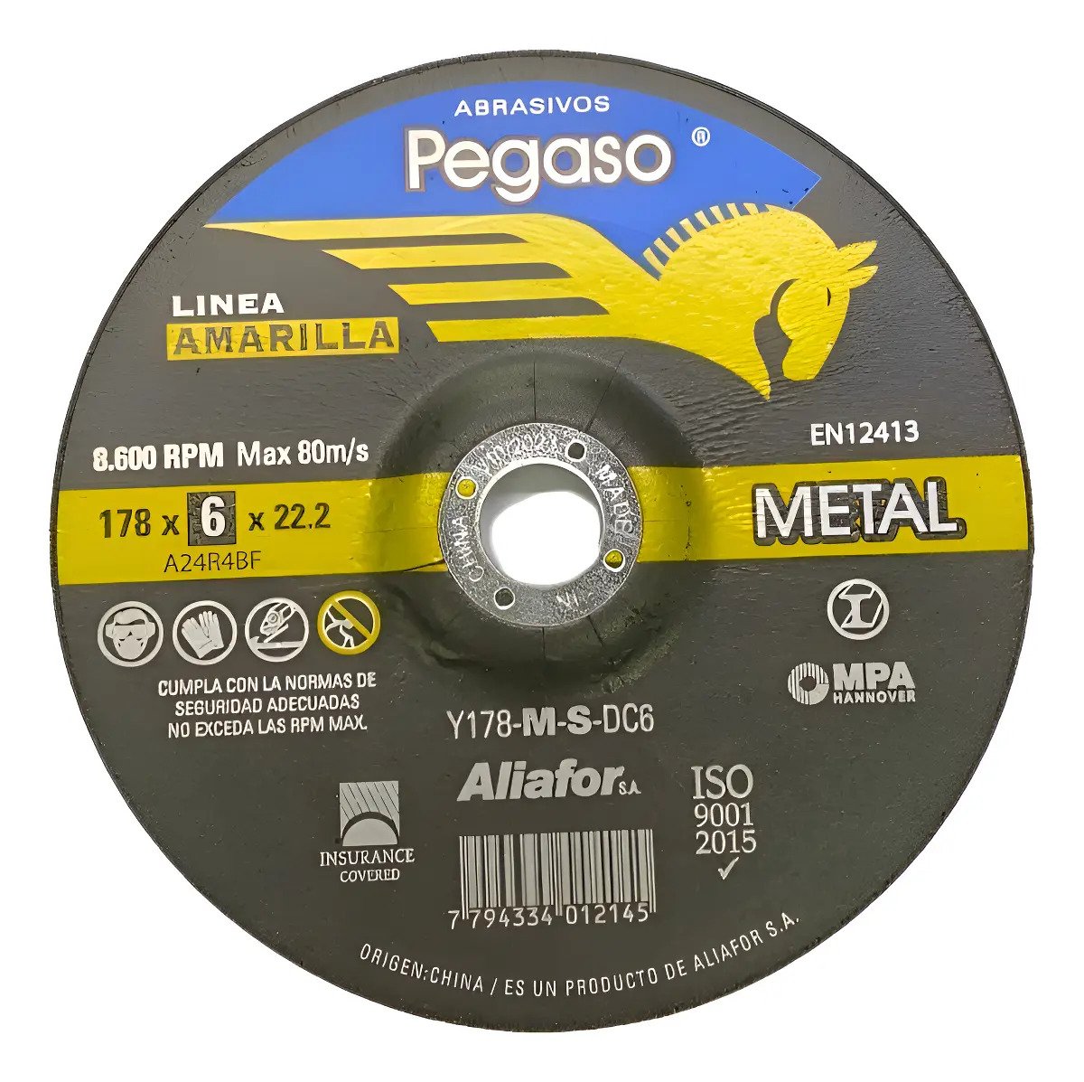 Disco De Desbaste Para Metal Pegaso 180mm X 6mm X Unidad Negro Disco De Desbaste Para Metal Pegaso 180mm X 6mm X Unidad Negro - Imagen 1