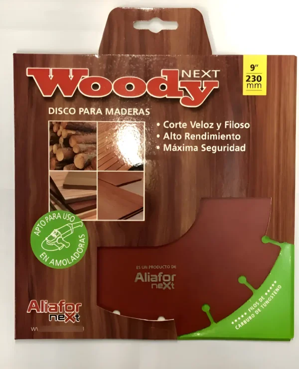Disco Corte Aliafor Amoladora 230 Mm Madera Woody Dm-9 Rojo