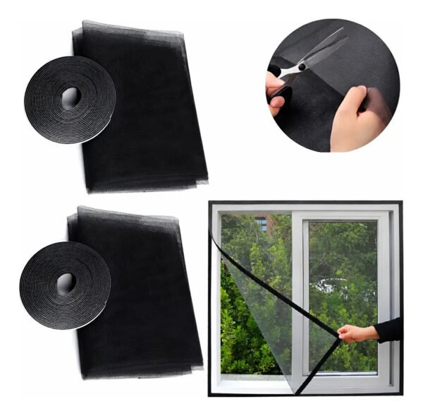 Cortina Mosquitero Ventana Autoadhesiva Magnetica 130 X 160 Negro