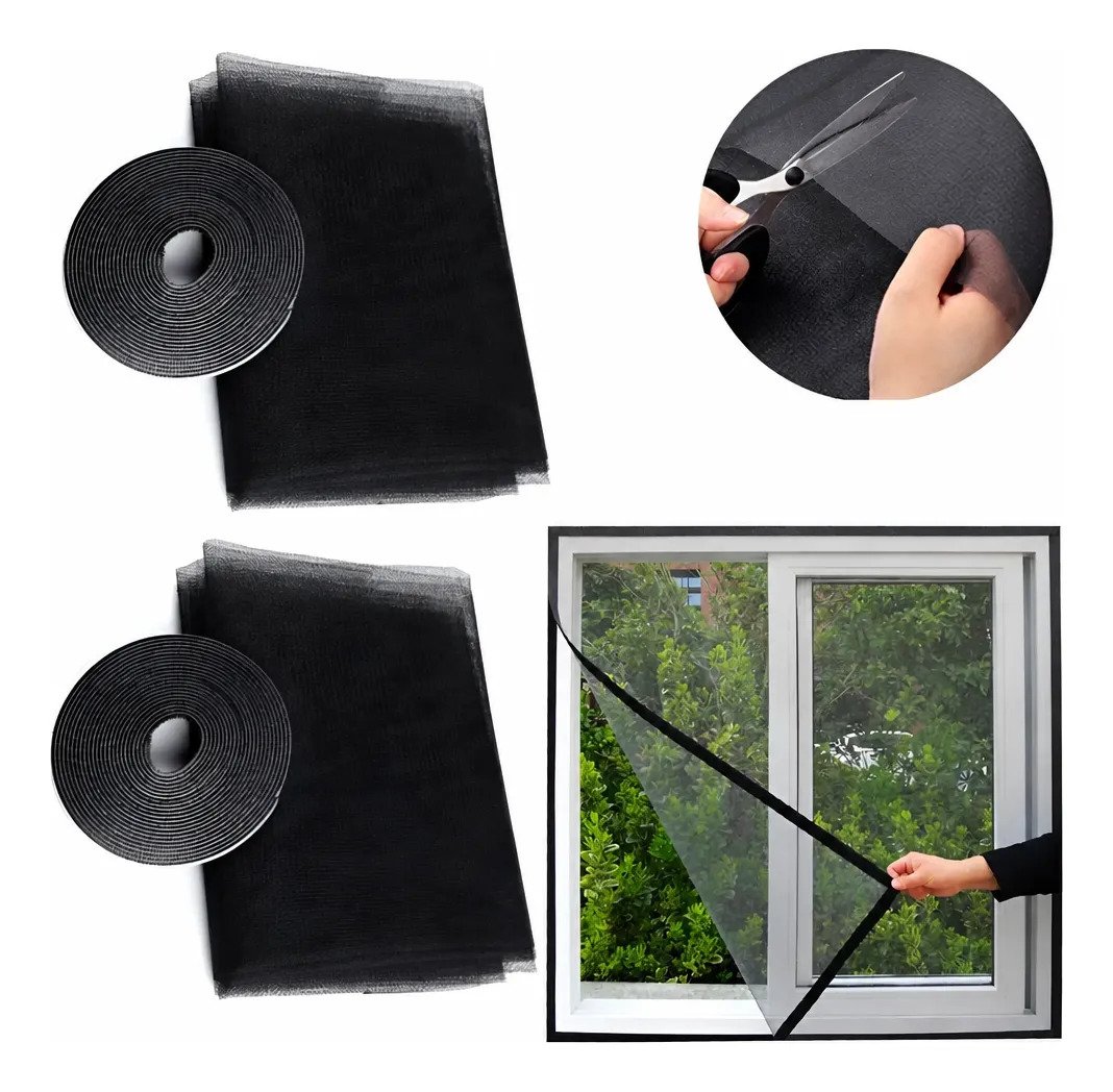Cortina Mosquitero Ventana Autoadhesiva Magnetica 130 X 160 Negro Cortina Mosquitero Ventana Autoadhesiva Magnetica 130 X 160 Negro - Imagen 1