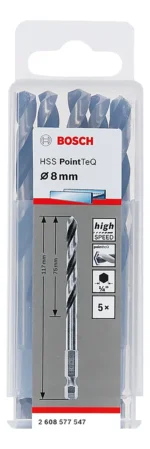Brocas Mechas Hss Pointteq Ø 8 Mm Bosch Hexagonal X 5 Uds - Imagen 4