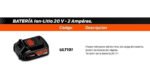 Bateria Ion-litio 20v -2 Amperes Con Led Hamilton Ult101 - Imagen 3