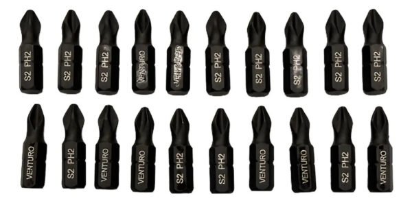 Set Kit 20 Puntas Atornillador Impacto Ph2 X 25mm Venturo