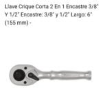 Llave Criquet Reversible 2 En 1 Encastre 3/8 1/2 Crossmaster Plateado - Imagen 2