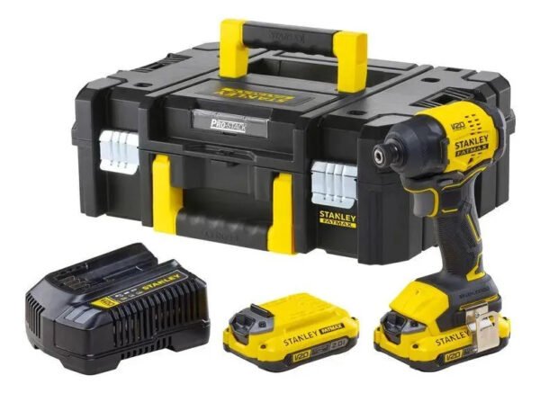 Atornillador Impacto Enc 1/4 Stanley Sbi811d2t-ar 20v 2 Bat Amarillo