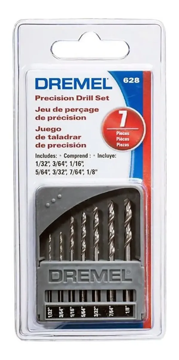 Juego De 7 Brocas Mecha Acero Rapido 628 Dremel De 0,8 A 3,2