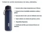 Termo De Acero Inoxidable Bremen 24hs 600cc 7167 Matero - Imagen 4