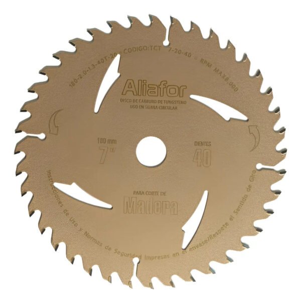Disco Sierra Circular Madera 40 Dientes 180mm Aliafor Marrón Claro