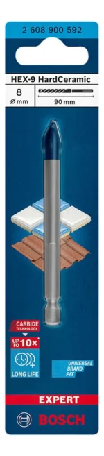 Mecha Expert Hard Ceramic 8mm Porcelanato Bosch Hex-9 900592 - Imagen 2
