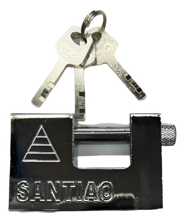 Candado Anti Cizalla ( Corte ) Cuadrado Bronce 80mm 3 Llaves Gris