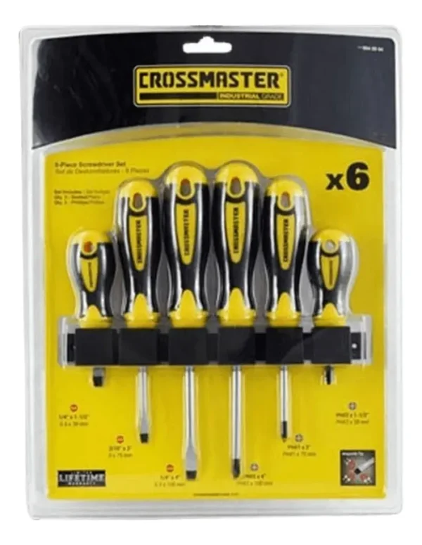 Set Kit Juego Destornilladores 6 Piezas Crossmaster 9940994