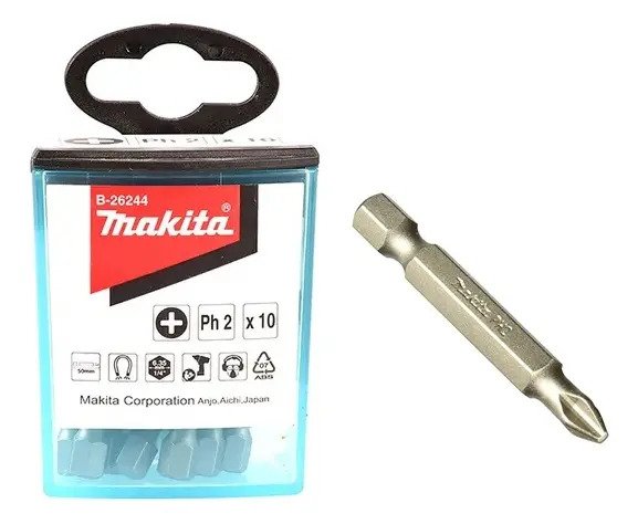 Punta Atornillar Ph2 X50mm Makita B-26244 Pack X 10 Unidades