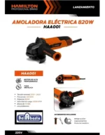 Amoladora Angular Hamilton 820w 115mm Profesional Haa001 Negro Y Naranja 50hz - Imagen 2