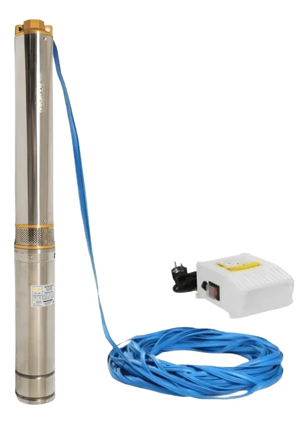 Bomba Sumergible Pozo 4 PuLG 1,5 Hp Forest 86 Mts C/cable Plateado