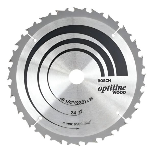 Hoja Disco De Sierra Circular Bosch Optiline Wood 235mm 24d Gris