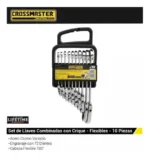 Set Llaves Combinadas C/ Crique Flexibles 10 Pzs Crossmaster Plateado - Imagen 2