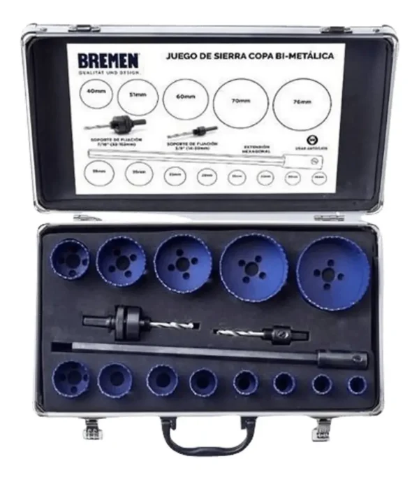 Juego De Sierras Copa Bi-metalicas 16 Piezas Bremen 6672